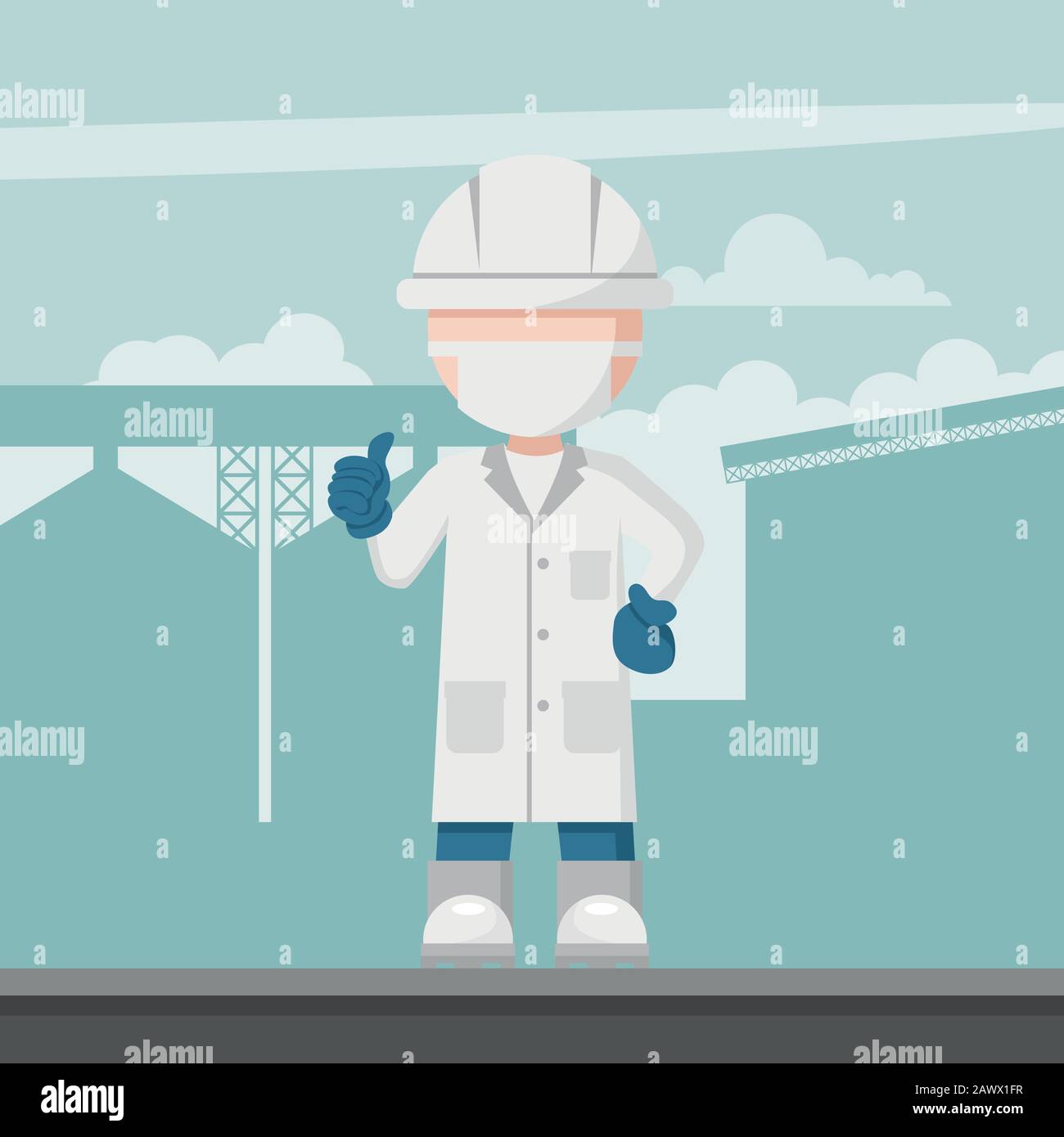 Progettazione di un supervisore dell'ingegneria alimentare in un impianto industriale di base Illustrazione Vettoriale