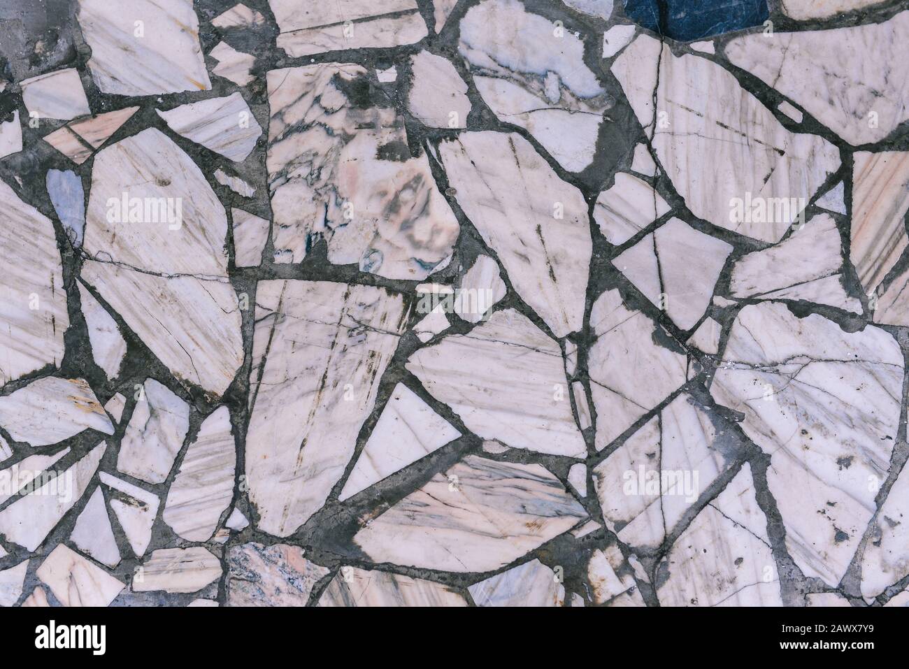Pavimento in marmo in camera. La struttura delle piastrelle di marmo Foto Stock