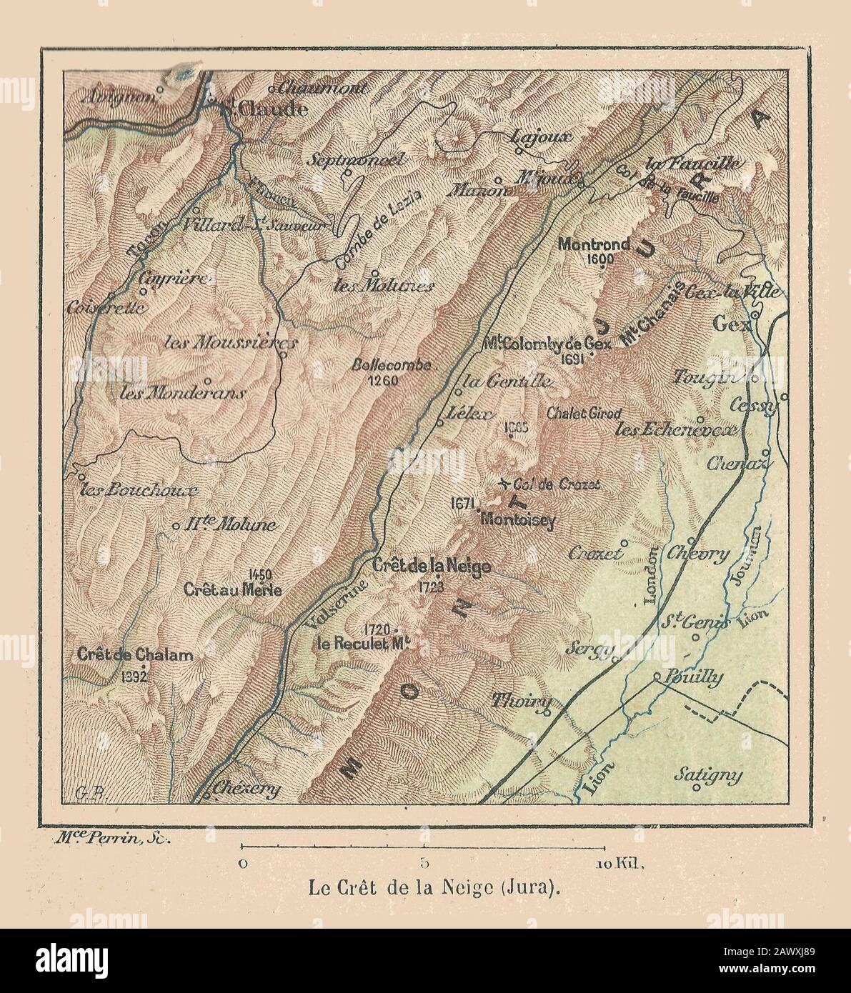 Francia & Colonies-1894-Le Crêt De La Neige (Giura). Foto Stock