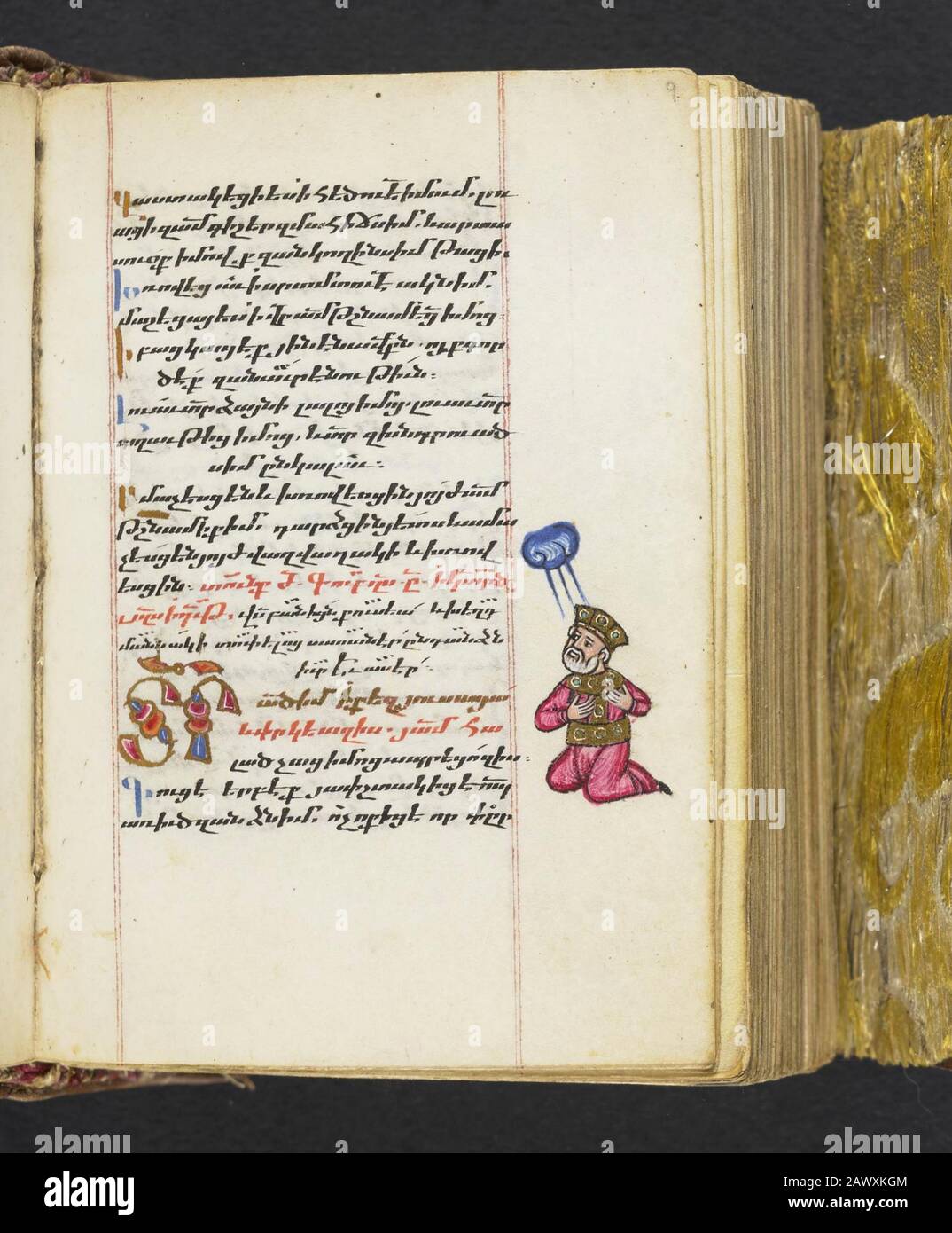 16th secolo salterio liturgico armeno e calendario perpetuo Il manoscritto comprende dieci illuminazioni a pagina intera di figure bibliche e testiere illuminate all'inizio degli otto canoni del Salterio. Foto Stock