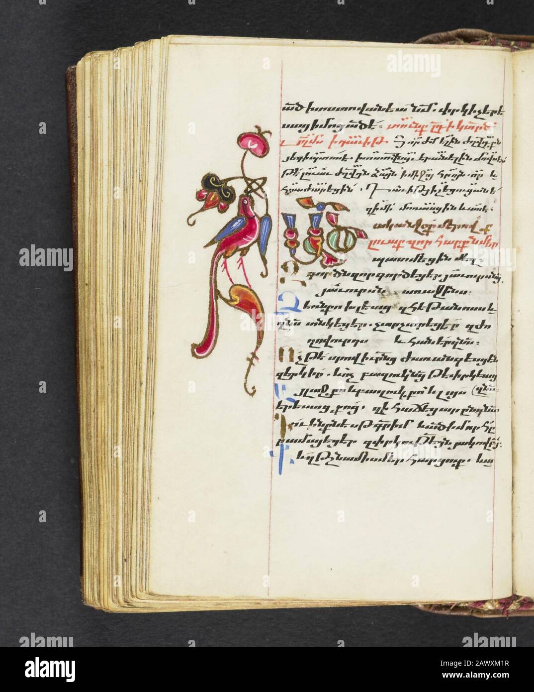 16th secolo salterio liturgico armeno e calendario perpetuo Il manoscritto comprende dieci illuminazioni a pagina intera di figure bibliche e testiere illuminate all'inizio degli otto canoni del Salterio. Foto Stock