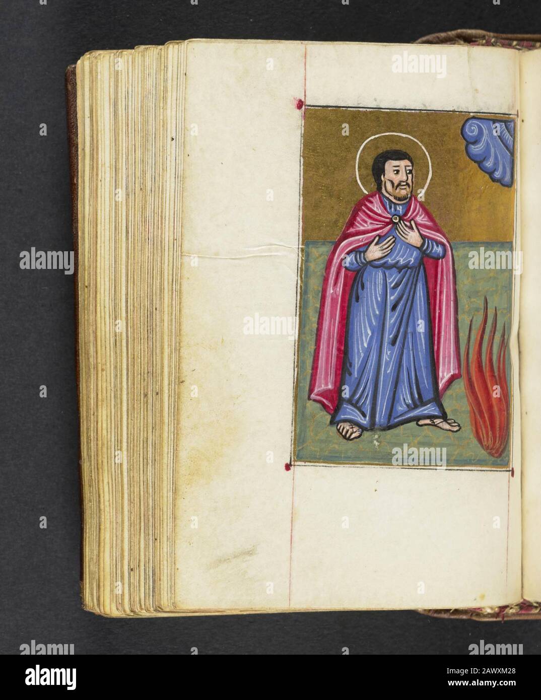 16th secolo salterio liturgico armeno e calendario perpetuo. Il manoscritto comprende dieci illuminazioni a pagina intera di figure bibliche e testate illuminate all'inizio degli otto canoni del Salterio, stampati nel 1500 Foto Stock