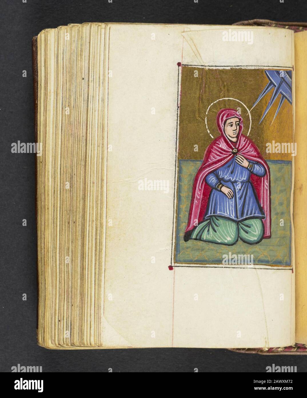 16th secolo salterio liturgico armeno e calendario perpetuo. Il manoscritto comprende dieci illuminazioni a pagina intera di figure bibliche e testate illuminate all'inizio degli otto canoni del Salterio, stampati nel 1500 Foto Stock