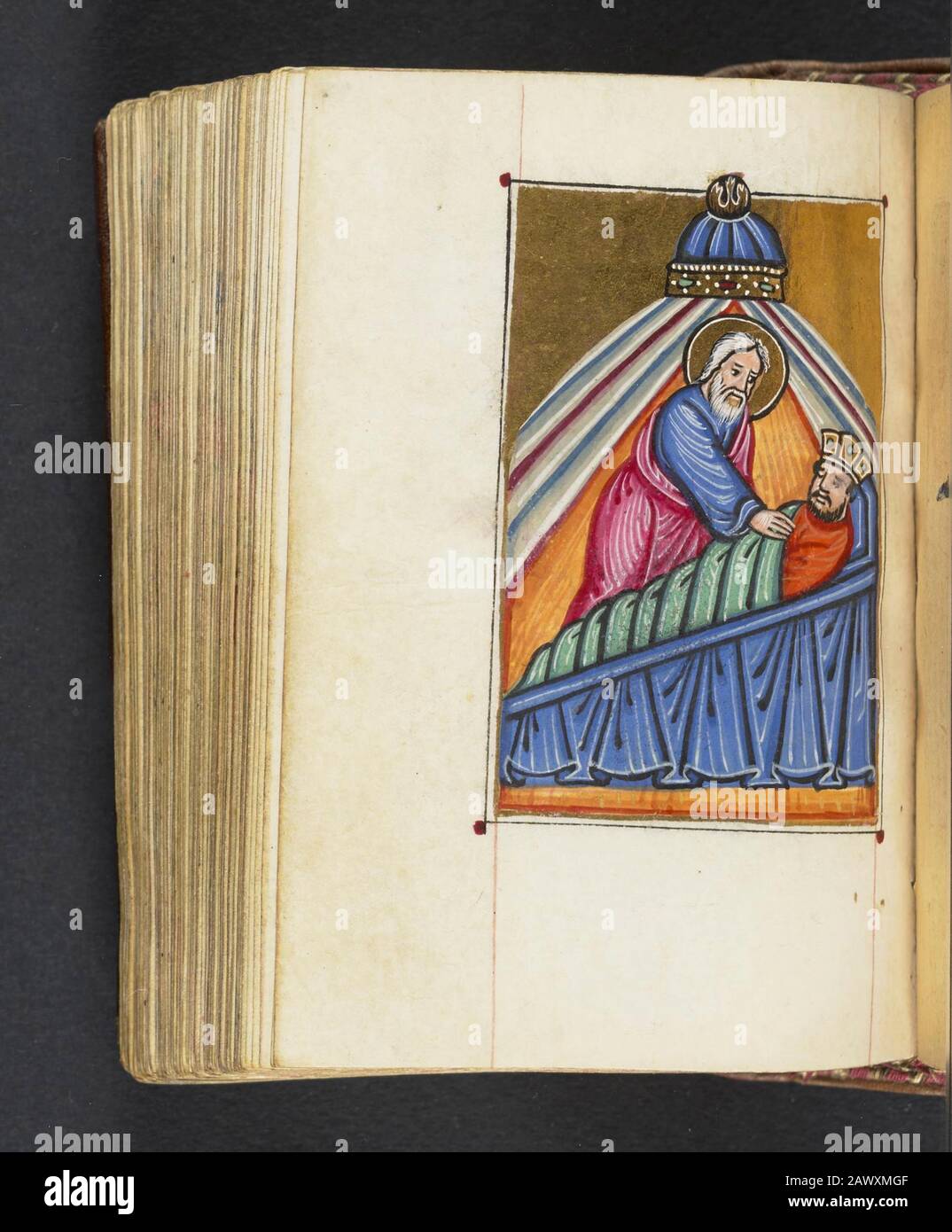 16th secolo salterio liturgico armeno e calendario perpetuo. Il manoscritto comprende dieci illuminazioni a pagina intera di figure bibliche e testate illuminate all'inizio degli otto canoni del Salterio, stampati nel 1500 Foto Stock
