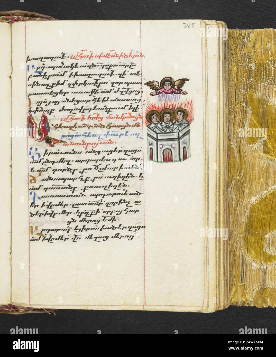 16th secolo salterio liturgico armeno e calendario perpetuo Il manoscritto comprende dieci illuminazioni a pagina intera di figure bibliche e testiere illuminate all'inizio degli otto canoni del Salterio. Foto Stock