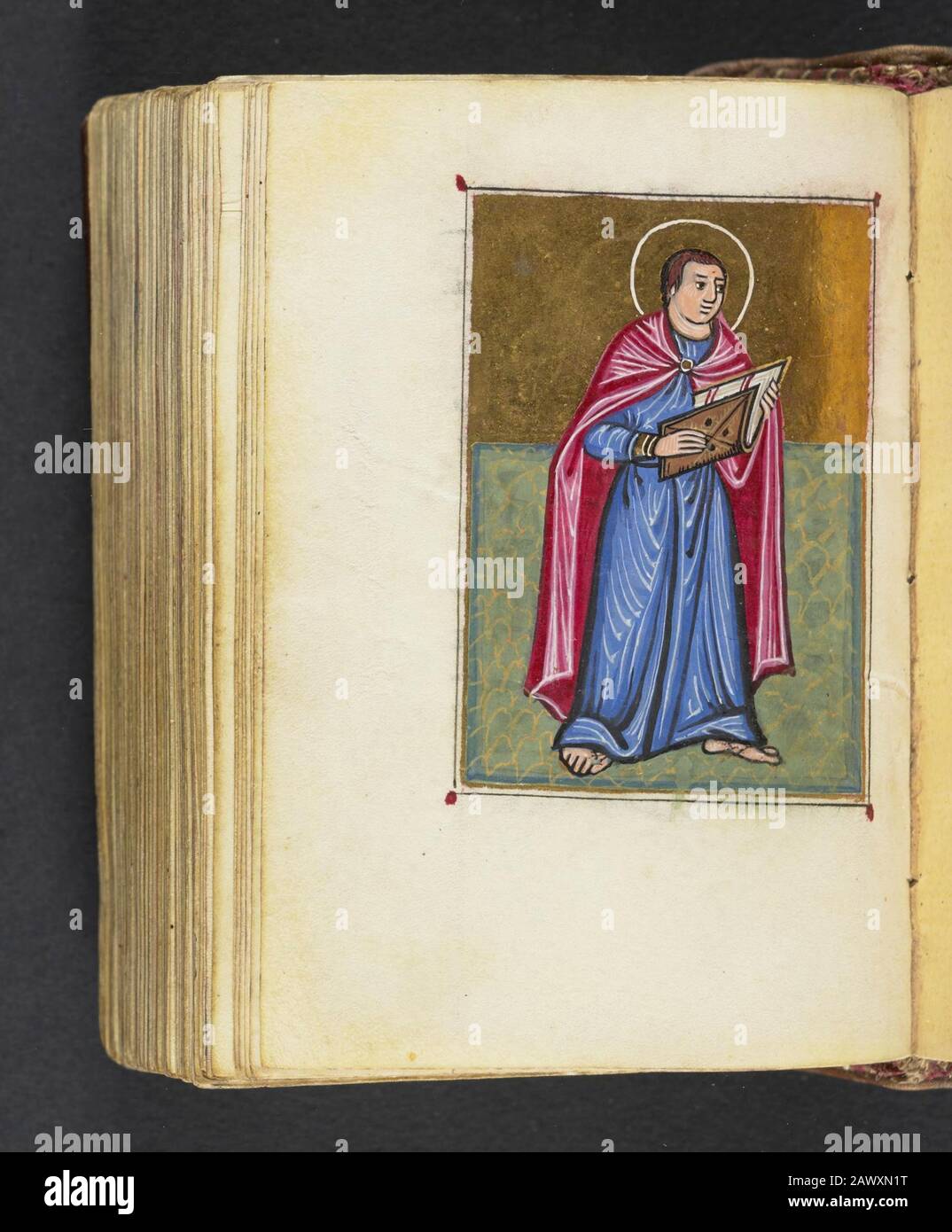 16th secolo salterio liturgico armeno e calendario perpetuo. Il manoscritto comprende dieci illuminazioni a pagina intera di figure bibliche e testate illuminate all'inizio degli otto canoni del Salterio, stampati nel 1500 Foto Stock