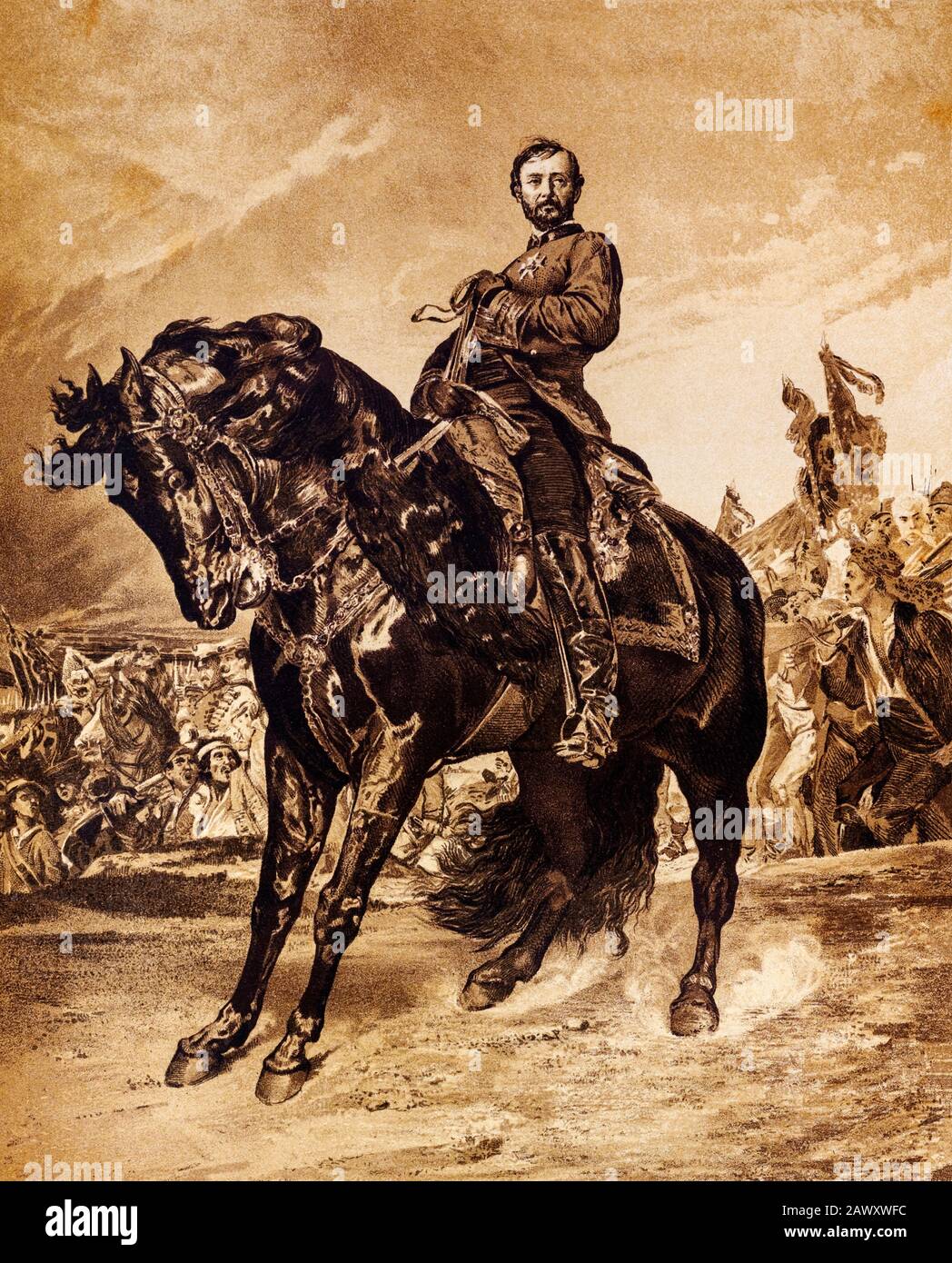Juan prim y Prats (Reus, 6 dicembre 1814-Madrid, 30 dicembre 1870), Conte di Reus, Marchese de los Castillejos e Visconte del Bruch Foto Stock Juan prim y Prats (Reus, 6 dicembre 1814-Madrid, 30 dicembre 1870), Conte di Reus, Marchese de los Castillejos e Visconte del Bruch Foto Stock