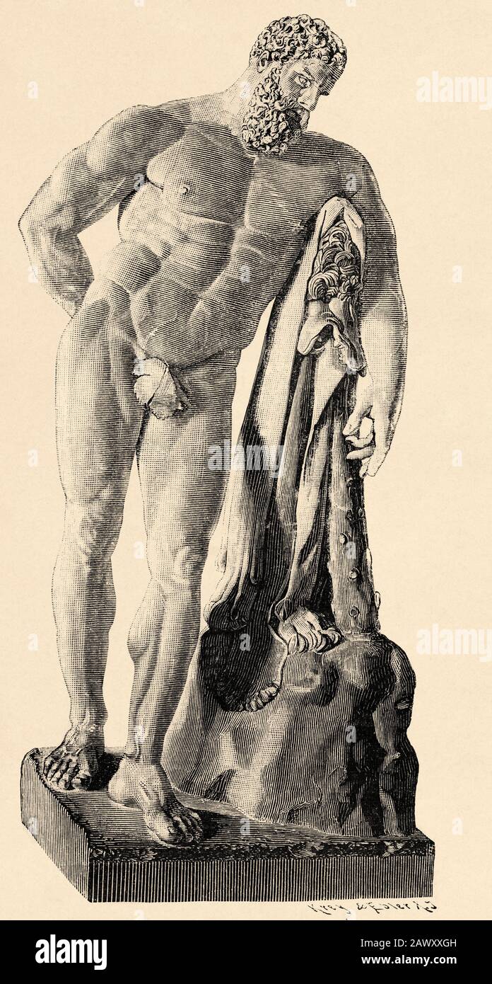 Eracle, eroe della mitologia greca. Era figlio di Zeus e di Alcmena. Ricevette il nome di Alceo o Alcide alla nascita, in onore di suo nonno Foto Stock