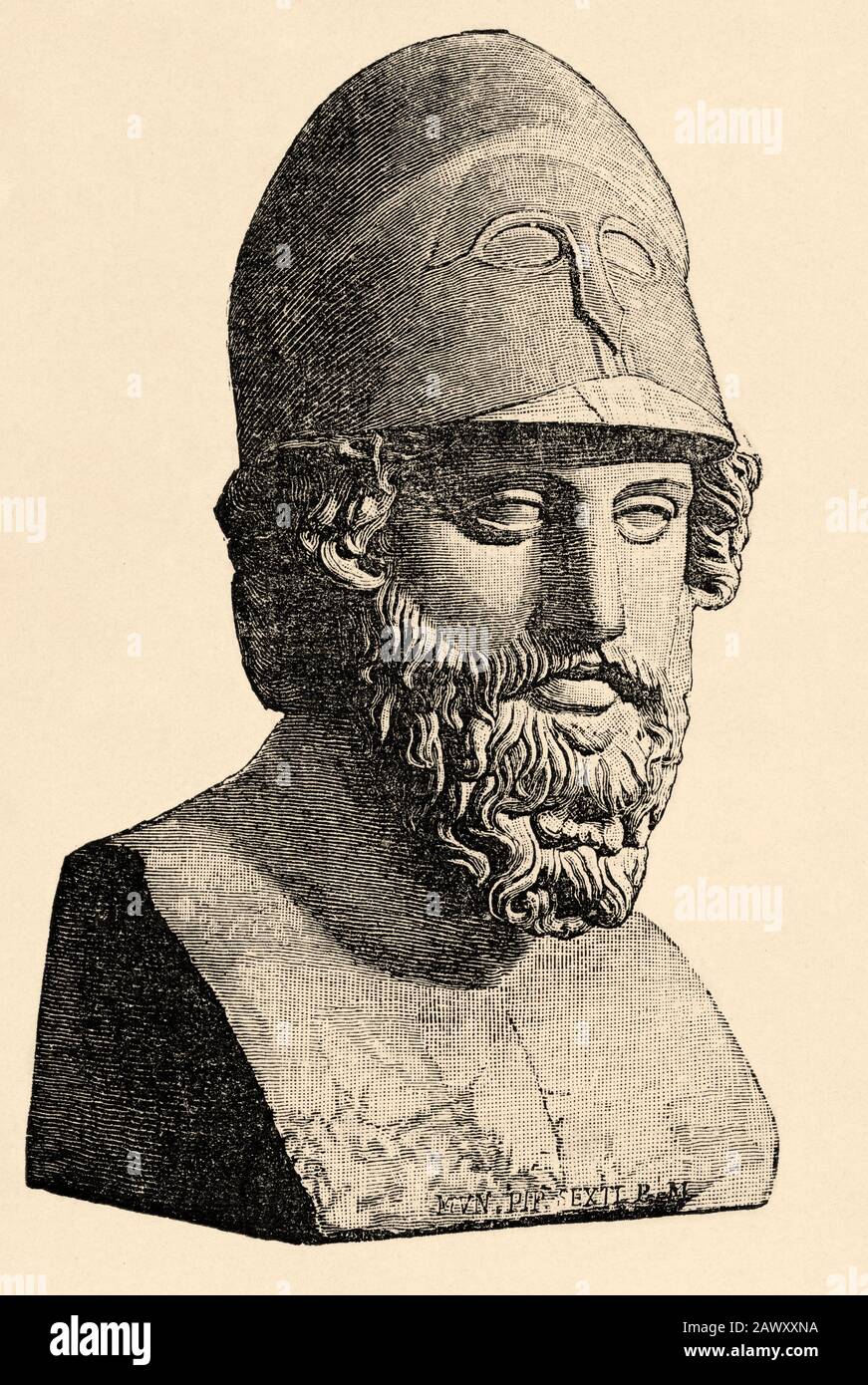 Ritratto di Themistocle, 525-460 a. C. era un politico ateniese e generale. Ha combattuto in Marathon durante La Prima guerra medica. La Grecia antico suo Foto Stock