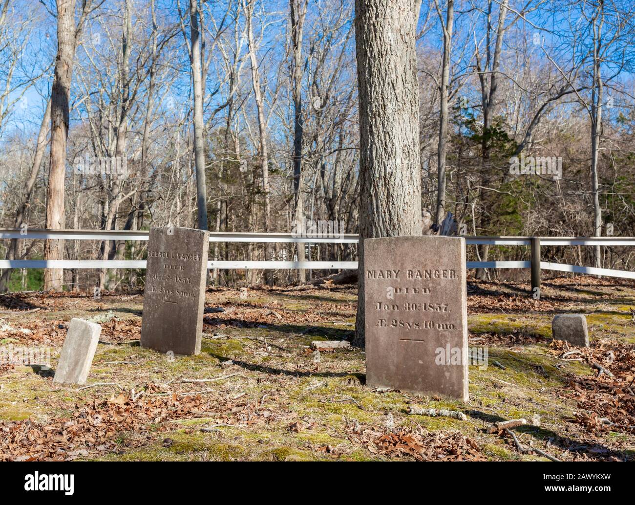 Ranger Family Cemetery a East Hampton, NY Foto Stock