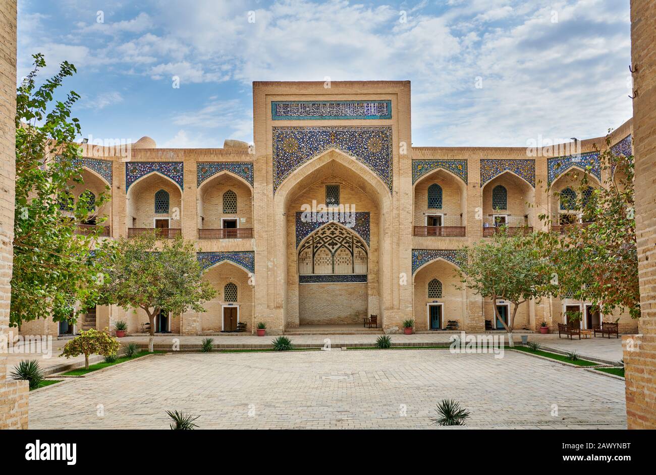 Mir-ho Arab madrasa, Bukhara, Uzbekistan in Asia centrale Foto Stock