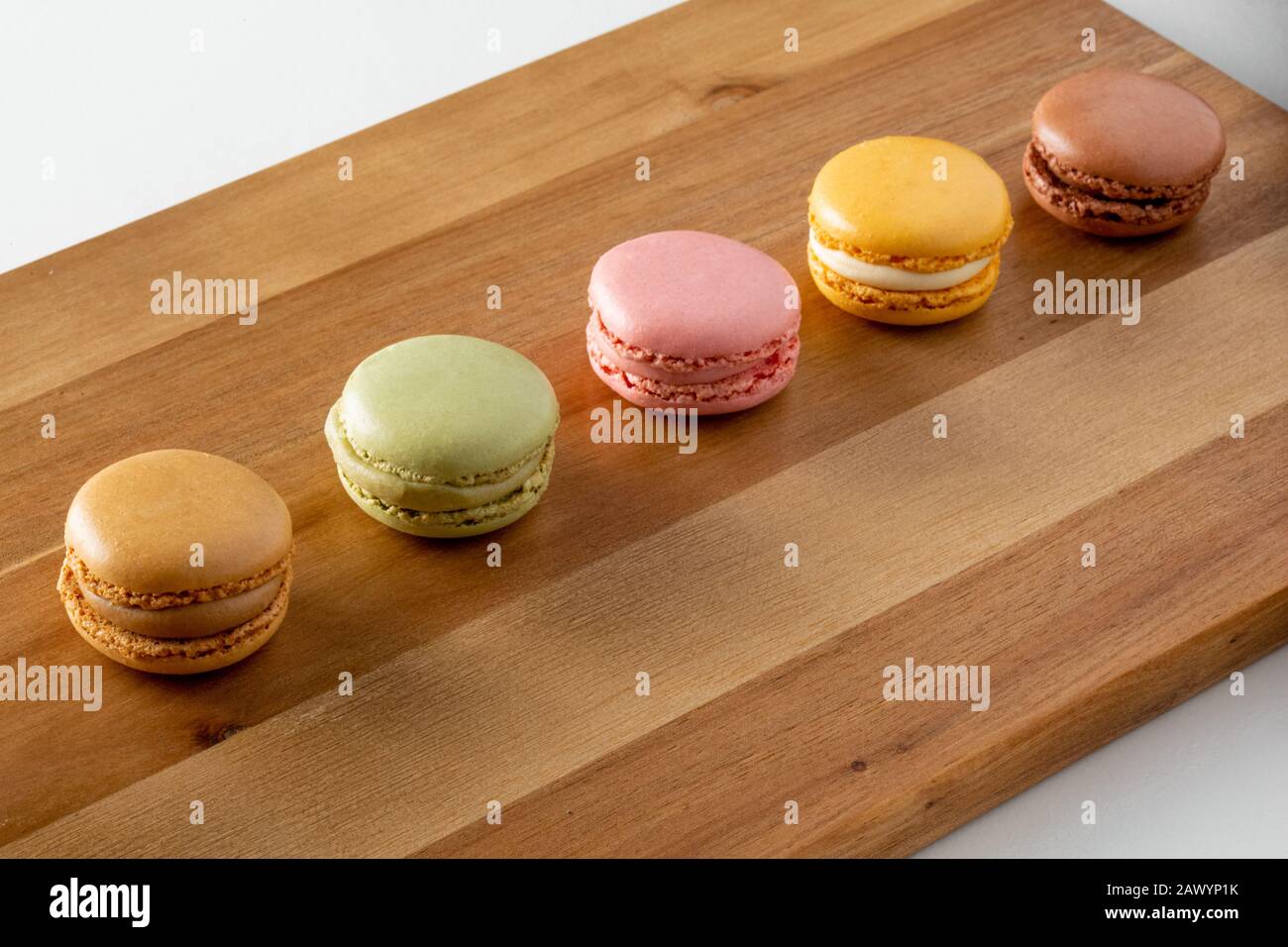 Deliziosi macaron - pasticceria francese - spazio per il testo Foto Stock