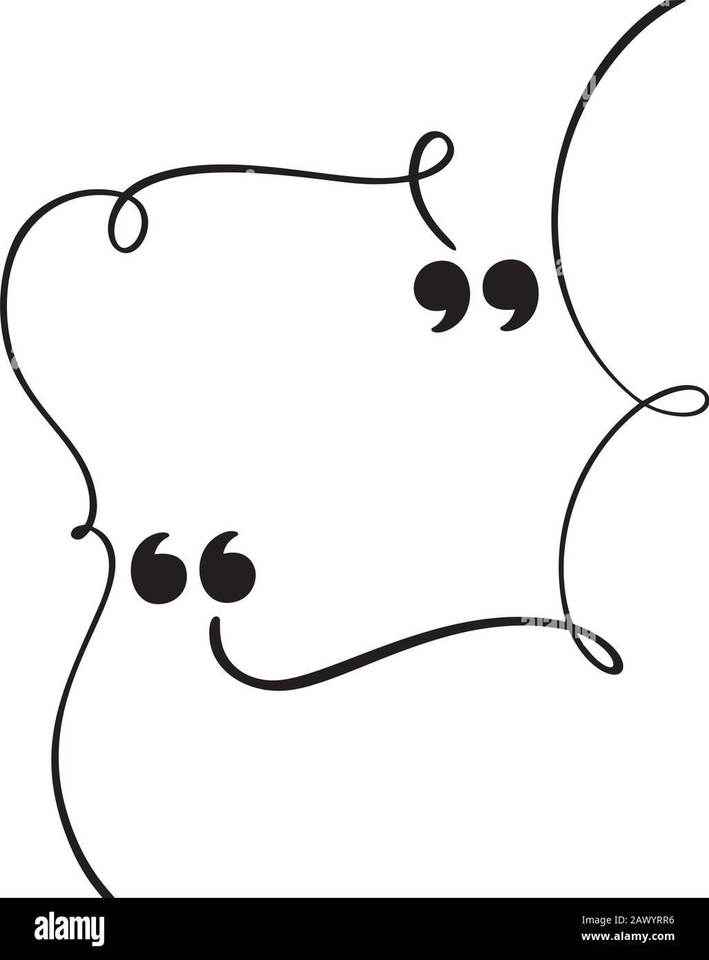 Fioriscono calligrafico preventivo telaio bolla. Copiare il vettore spaziale box quotazione per biglietto di auguri. Blank template design preventivi di quotazione dei simboli. Creative Illustrazione Vettoriale