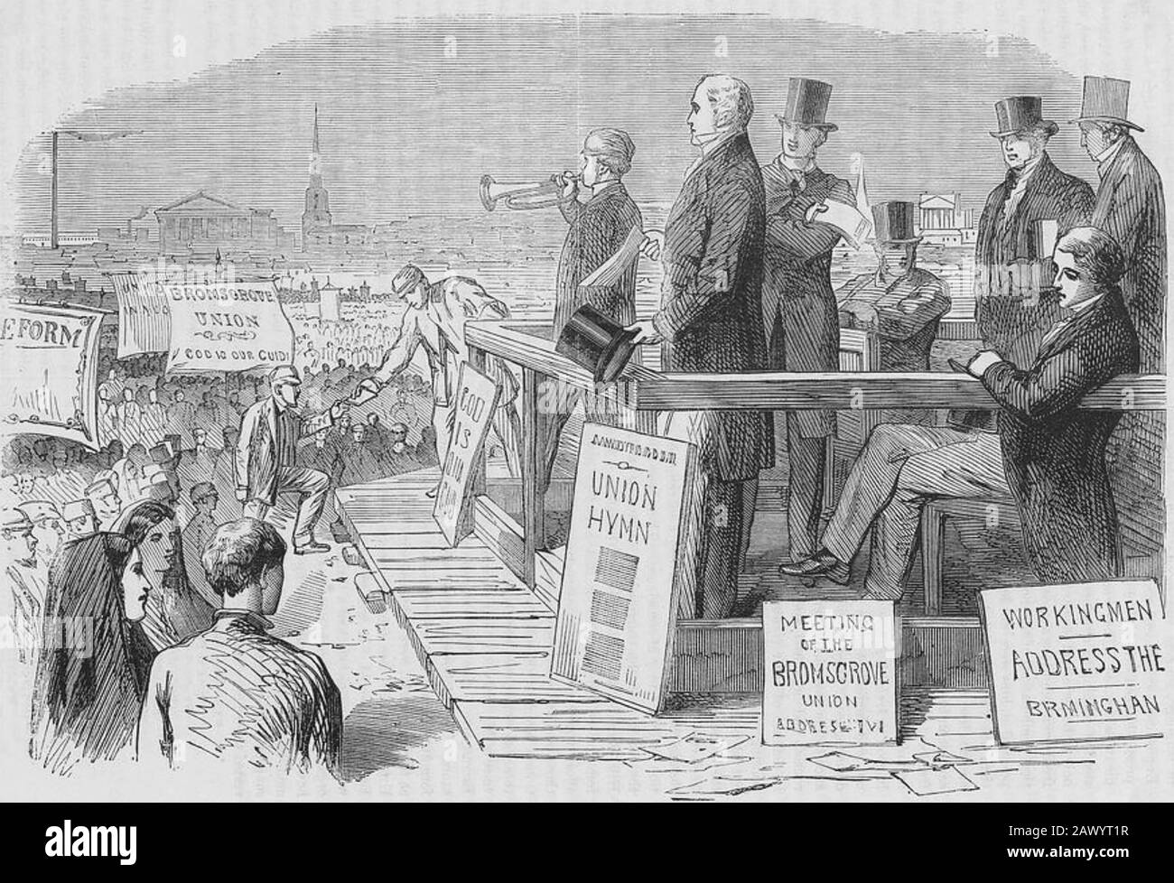 1832 RIFORMA AGIRE UN rally a Bromsgrove, Birmingham nel 1831 a sostegno del progetto di legge Foto Stock