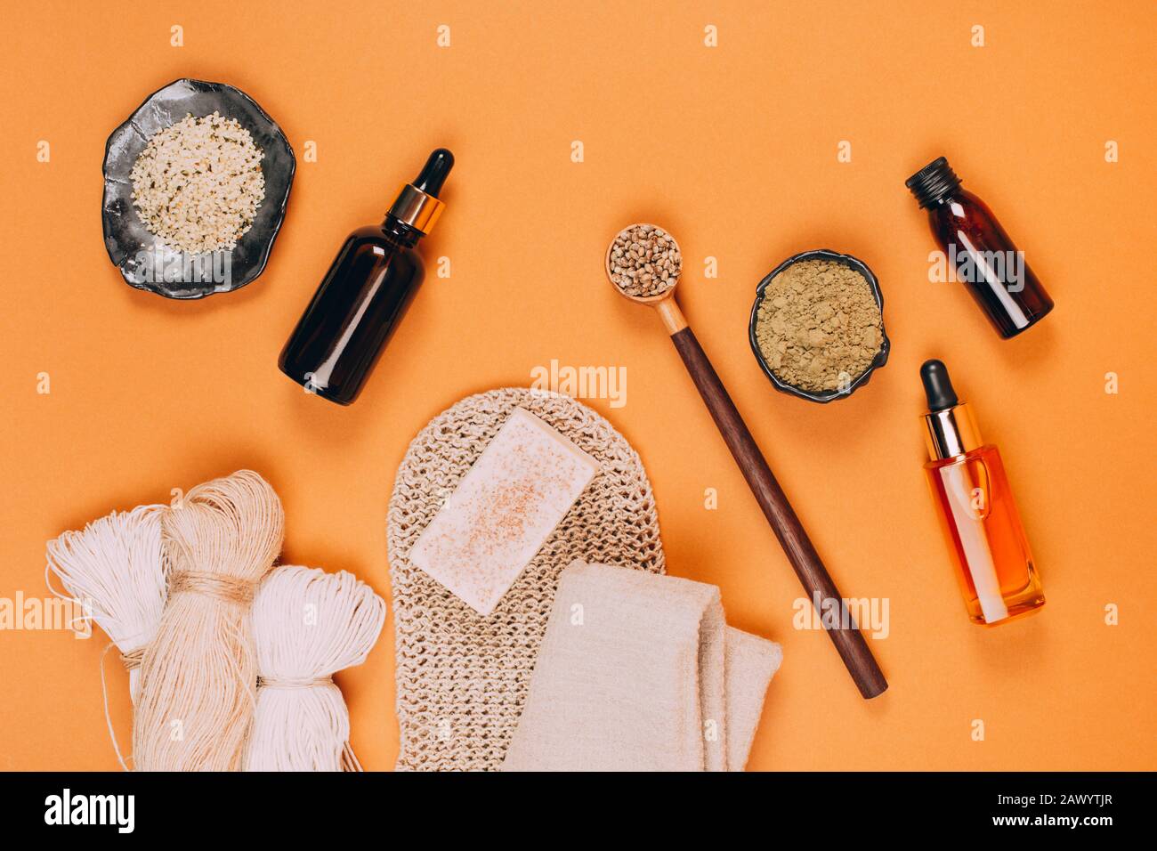 Diversi tipi di utilizzo per la canapa. Foto Stock