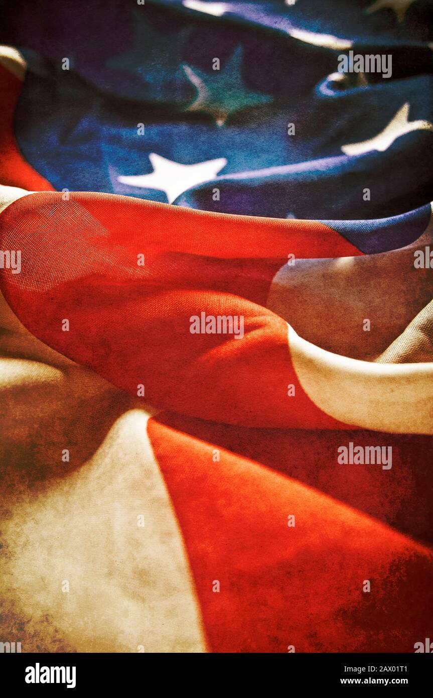 Bandiera degli Stati Uniti d'America con effetto grunge Foto Stock