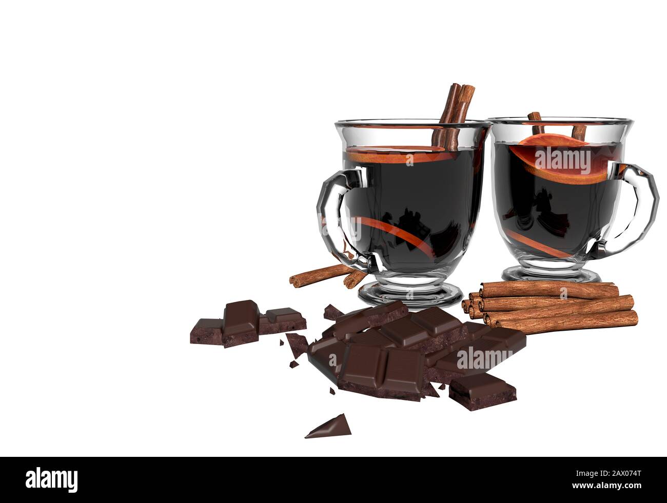 rendering 3d del concetto di caffè e dessert Foto Stock