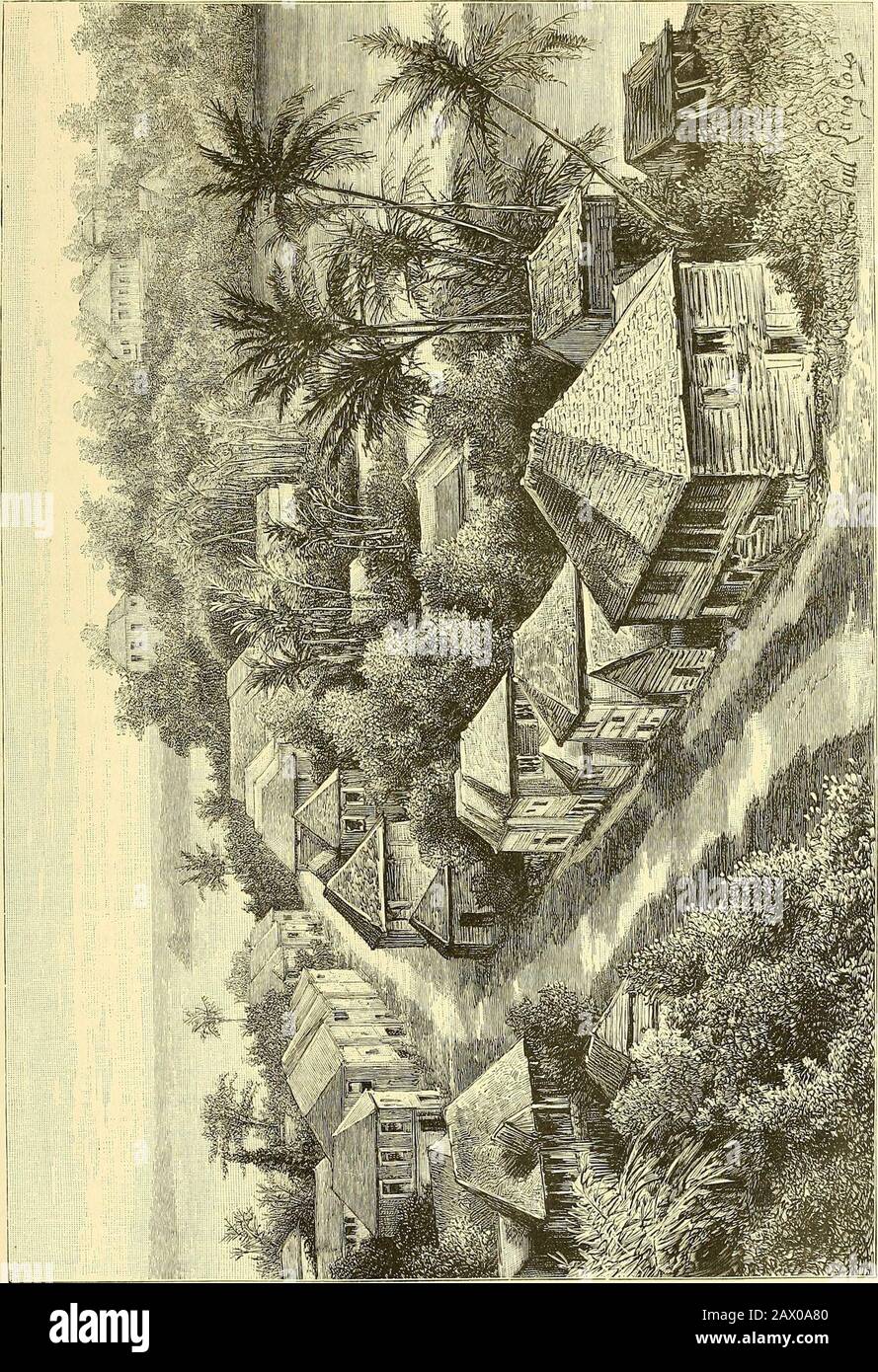 Nouvelle géographie universelle : la terre et les hommes . ussi une Petite escale assez Active après la roulaisonde la canne; Sainte-Marie, située en face de la Pointe-à-Pitre, sur la côtede lîle montagneuse, fait également quelque commerce. Le chef-lieu deMarie-Galante, le Grand-Bourg, reçoit des goélettes dans son port mal abrité, enviré de récifs. La Désirade, peu habitée, na que des ansesdangereuses : on a établi une léproserie dans la partie orientale de lîle.Quant au vaste port des Saintes, cest une station navale où ne se faitaucun trafic : les habitants sont presque tous pêcheurs e Foto Stock