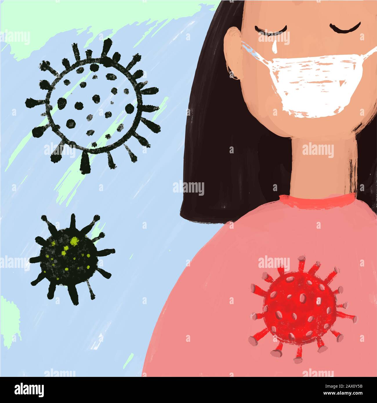 Gatti coronavirus. Focolaio di coronavirus animale e coronavirus crisi medica influenzale Illustrazione Vettoriale