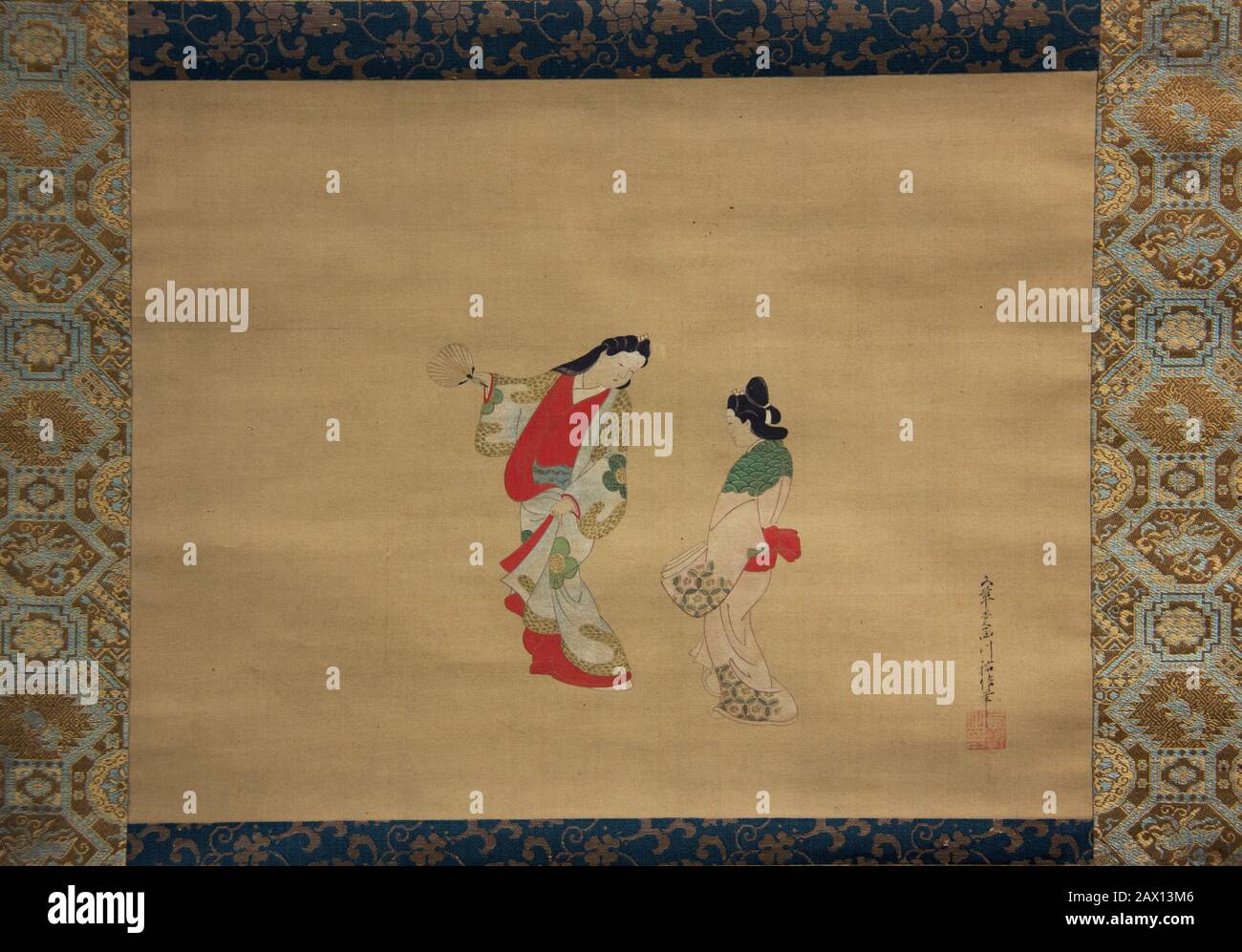 Donna e Attendant, 18th secolo. Foto Stock