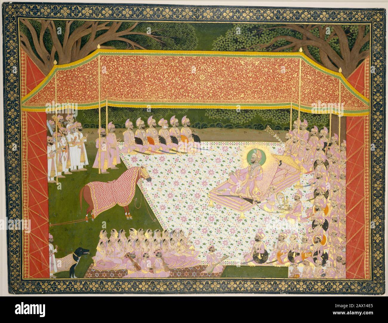 Maharana Sarup Singh Ispeziona Uno Stallion Premio, 1845-46. Foto Stock Maharana Sarup Singh Ispeziona Uno Stallion Premio, 1845-46. Foto Stock