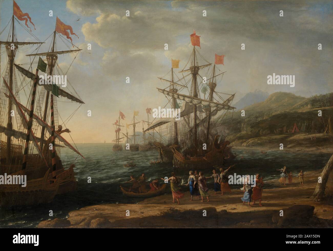 Le Donne Di Troia Che Impostano Il Fuoco Alla Loro Flotta, Ca. 1643. Foto Stock