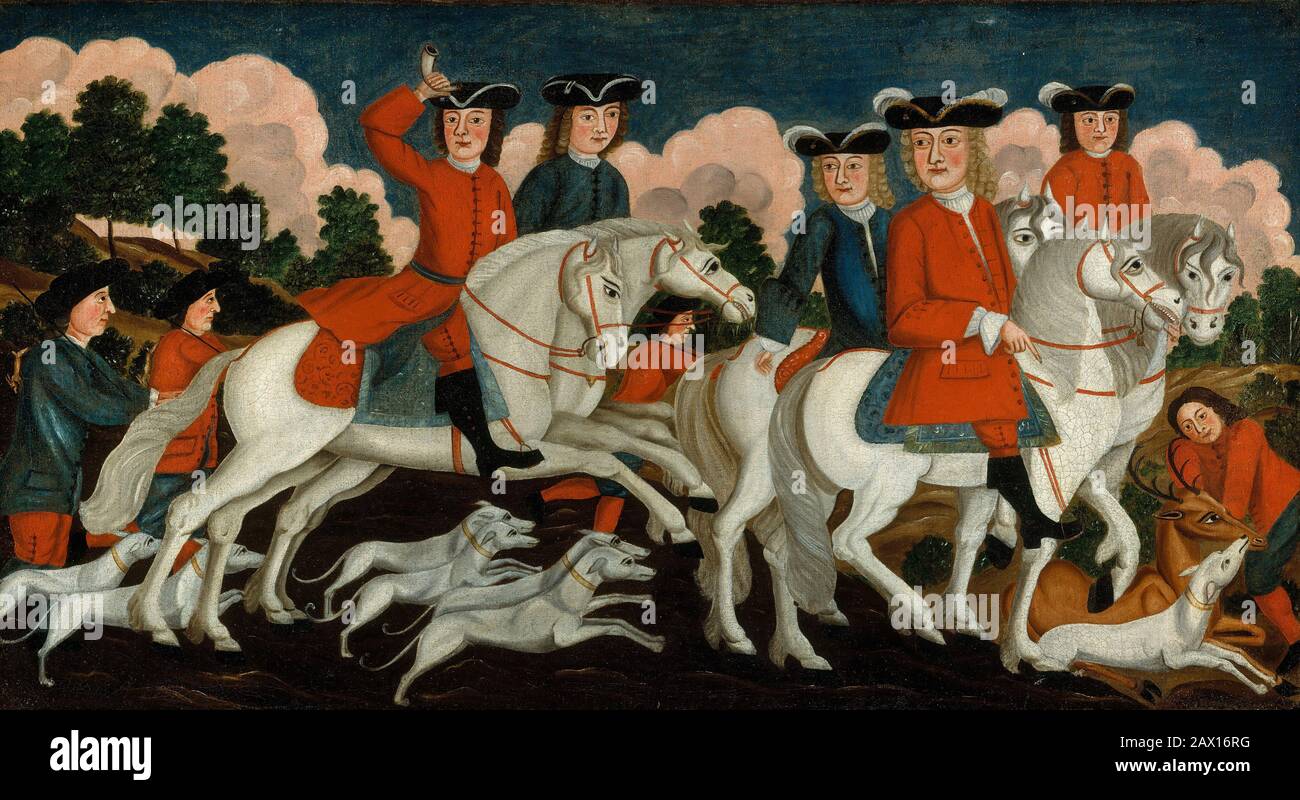 Il Partito Caccia - New Jersey, Ca. 1750. Foto Stock