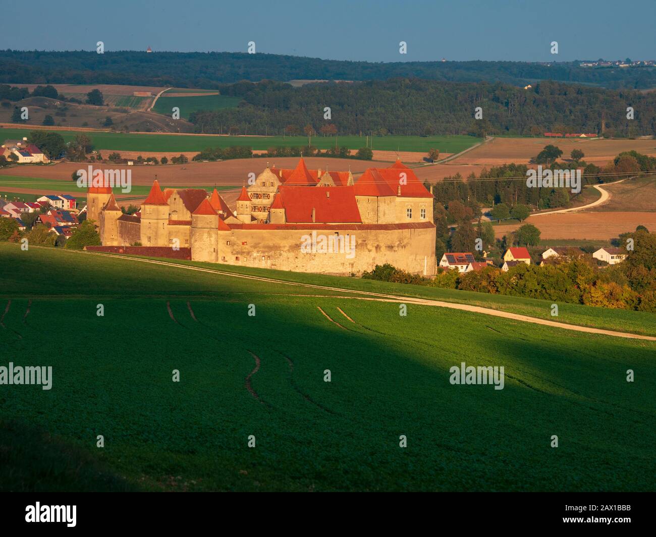 Harburg, Nördlinger Ries, Franken, Bayern, Deutschland | Harburg, Noerdlinger Ries, Franconia, Baviera, Germania Foto Stock