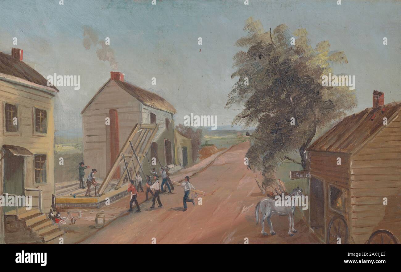 Sollevamento casa, 1870s. Foto Stock