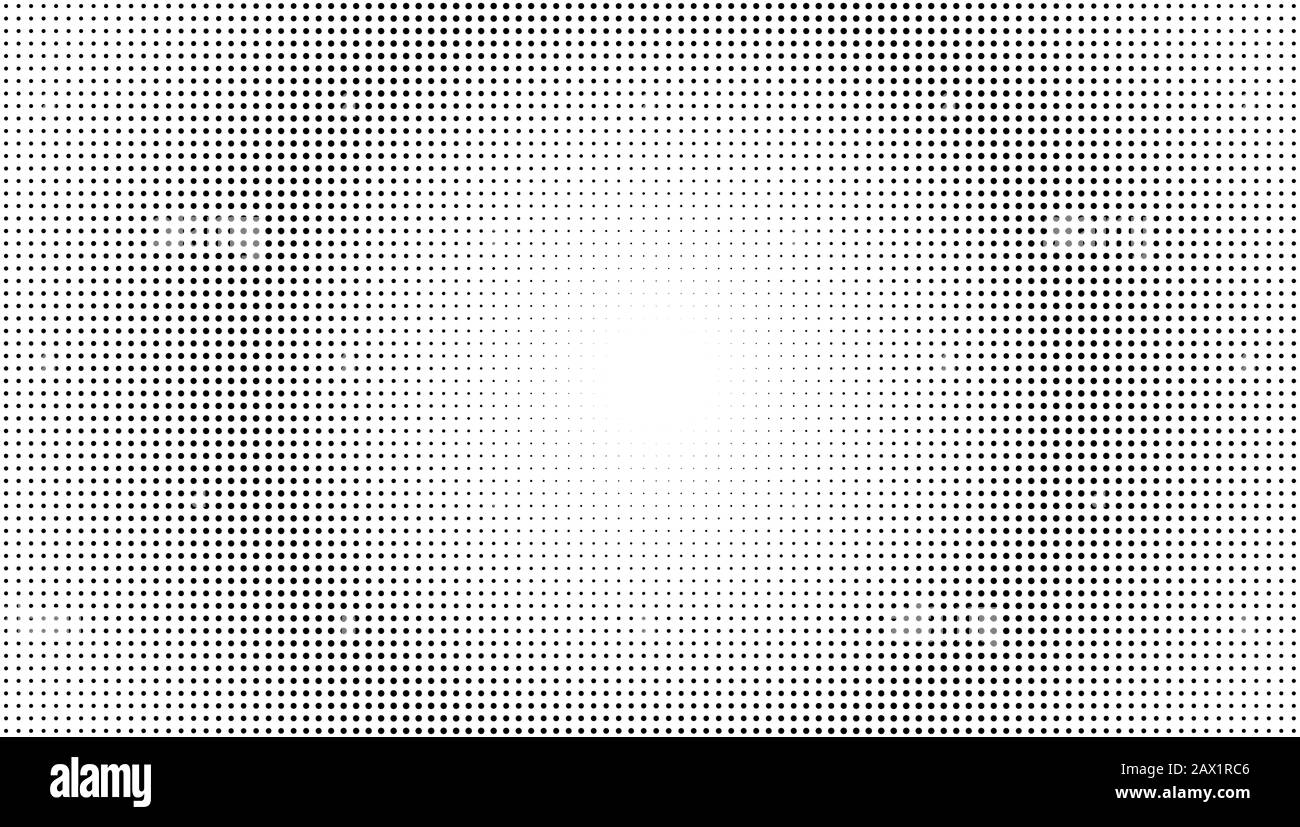 Sfondo astratto punteggiato. Sfondo circolare vettoriale monocromatico. Effetto halftone testurizzato Illustrazione Vettoriale