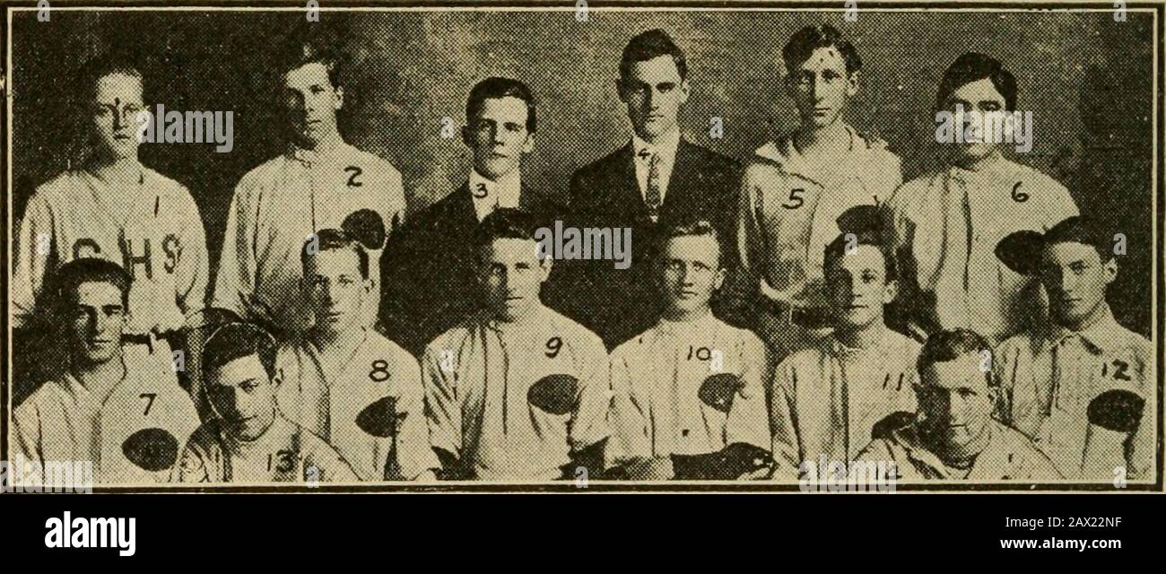 Spalding's Official college base ball annual1911- . 1, Uean. Mons.; 2. Haley; 3, Kane; 4.Quigley, Asst. 5, Roche, Asst.Coach; 6, Thomas; 7. Conzelman; 8. Schilly; 9, Doyle; 10, Manning; 11, Noonan; 12. J. tonuor. (apt.; i;{. Okonrke; 14. (. Connor; 1.). Sala Sht-ridau.LOYOLA, ST. Louis UNION SCUOLA SUPERIORE n° 2, TEAM.. T, Schroder; 2, Chamberlain; 3, Moorbead, Mgr.; 4, Legge, Coach; 5, Patjens; 6. Patrick; 7. Schachte; 8. Poty: 9. Scafte; 10. ^Veeks. Capti; 11. Tioiuley; 12, Eenken; 13, Barshay; 14, Simons. Clarke, Pho+o.. CHAELESTON (S. C.) SQUADRA DI SCUOLA SUPERIORE. Foto Stock