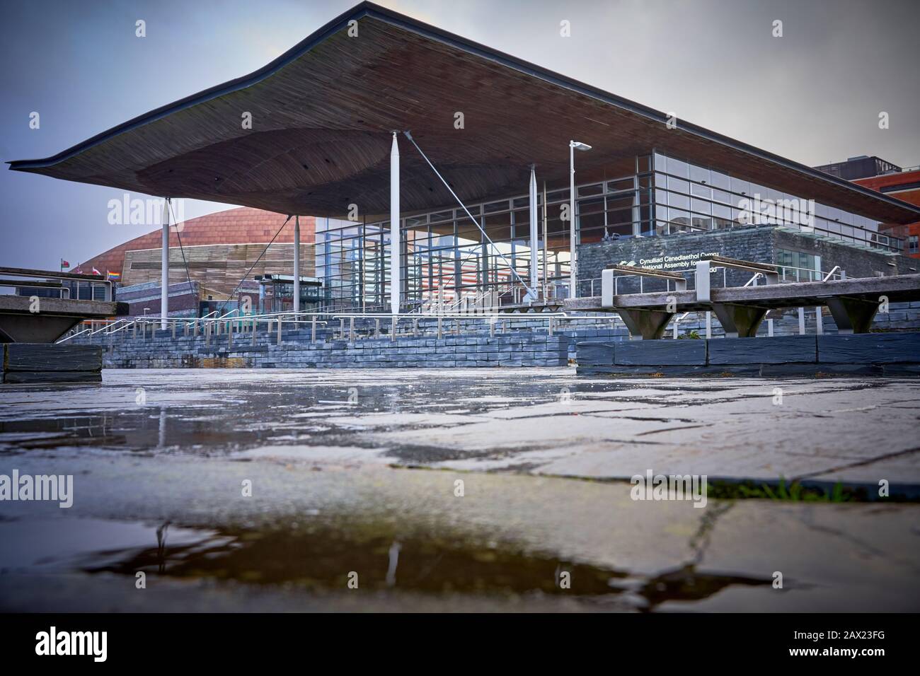 Assemblea Nazionale Del Galles Senedd, Cardiff Bay Nel Galles Del Sud Foto Stock
