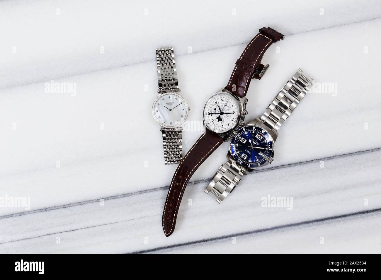 Tre Orologi Longines Foto Stock