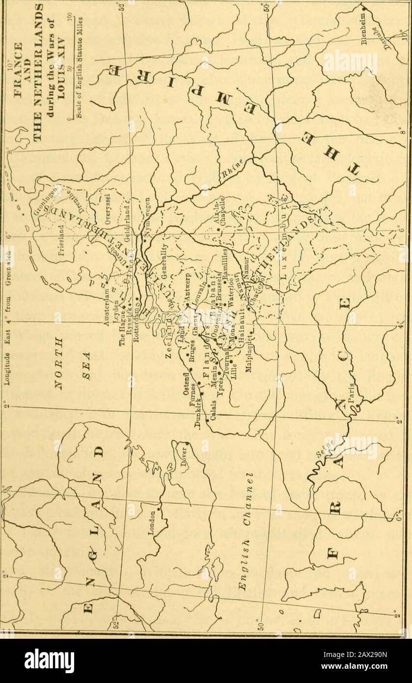 Una breve storia dell'Inghilterra . ght per i suoi nipoti sostiene. Othercountries dichiarò la loro opposizione a questo aumento del potere della Francia, e la lunga guerra di successione spagnola scoppiò.478. La Grande Alleanza.- Questa guerra iniziò nel 1701, il butInghilterra fu trascinata in essa solo da altri eventi. Lyingbetween France e la repubblica olandese era un gruppo di provincihen sotto il governo della Spagna e conosciuto come lo spagnolo olandese. Un certo numero di città in quelle province fortificate erebamente e occupate da guarnigioni mezzo spagnolo e mezzo olandese. Erano conosciute come le fortezze della barriera, beingin Foto Stock