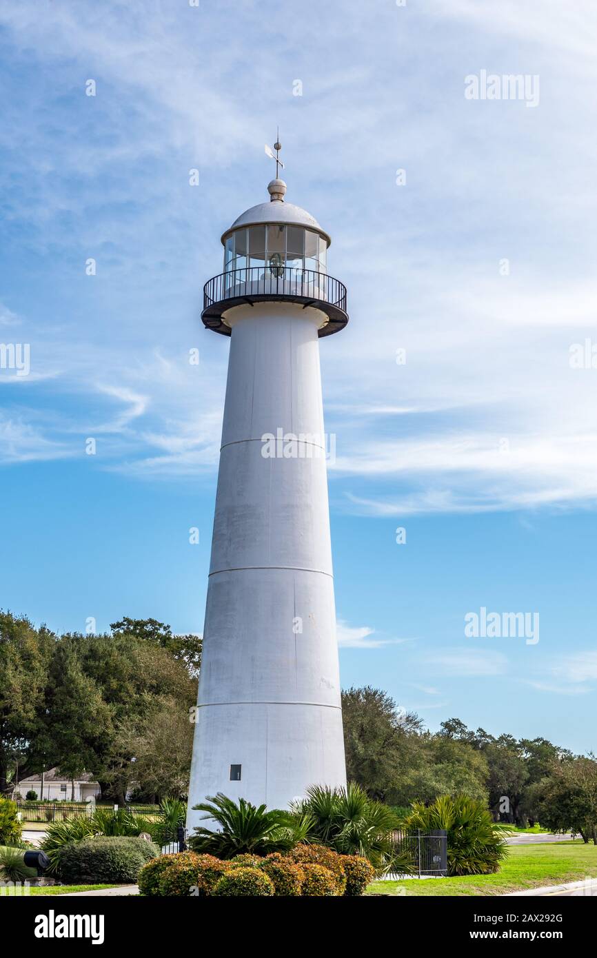 Faro di Biloxi costruito nel 1848, Biloxi, Mississippi, Stati Uniti Foto Stock