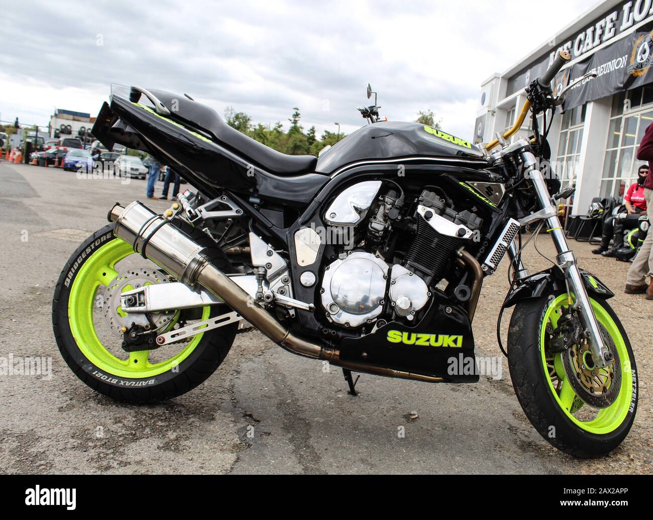 Motociclette All'Ace Cafe Di Londra Foto Stock