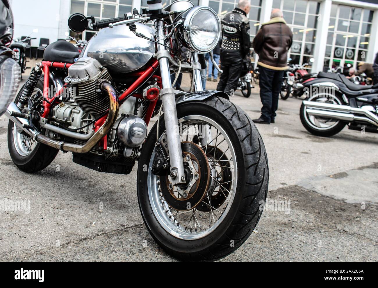 Motociclette all'Ace Cafe di Londra Foto Stock