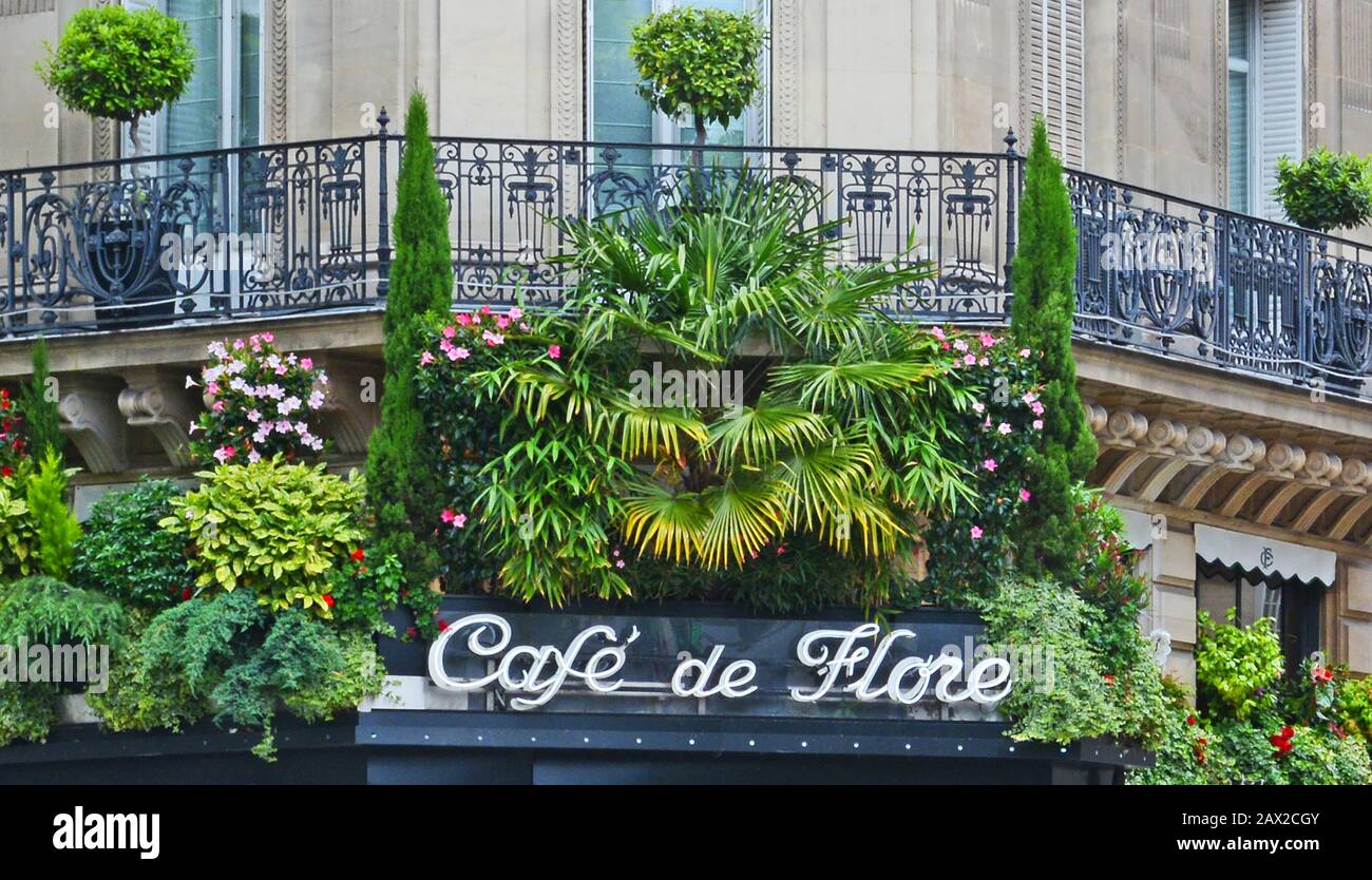 Café de Flore, quartiere Latino, Parigi, Francia Foto Stock