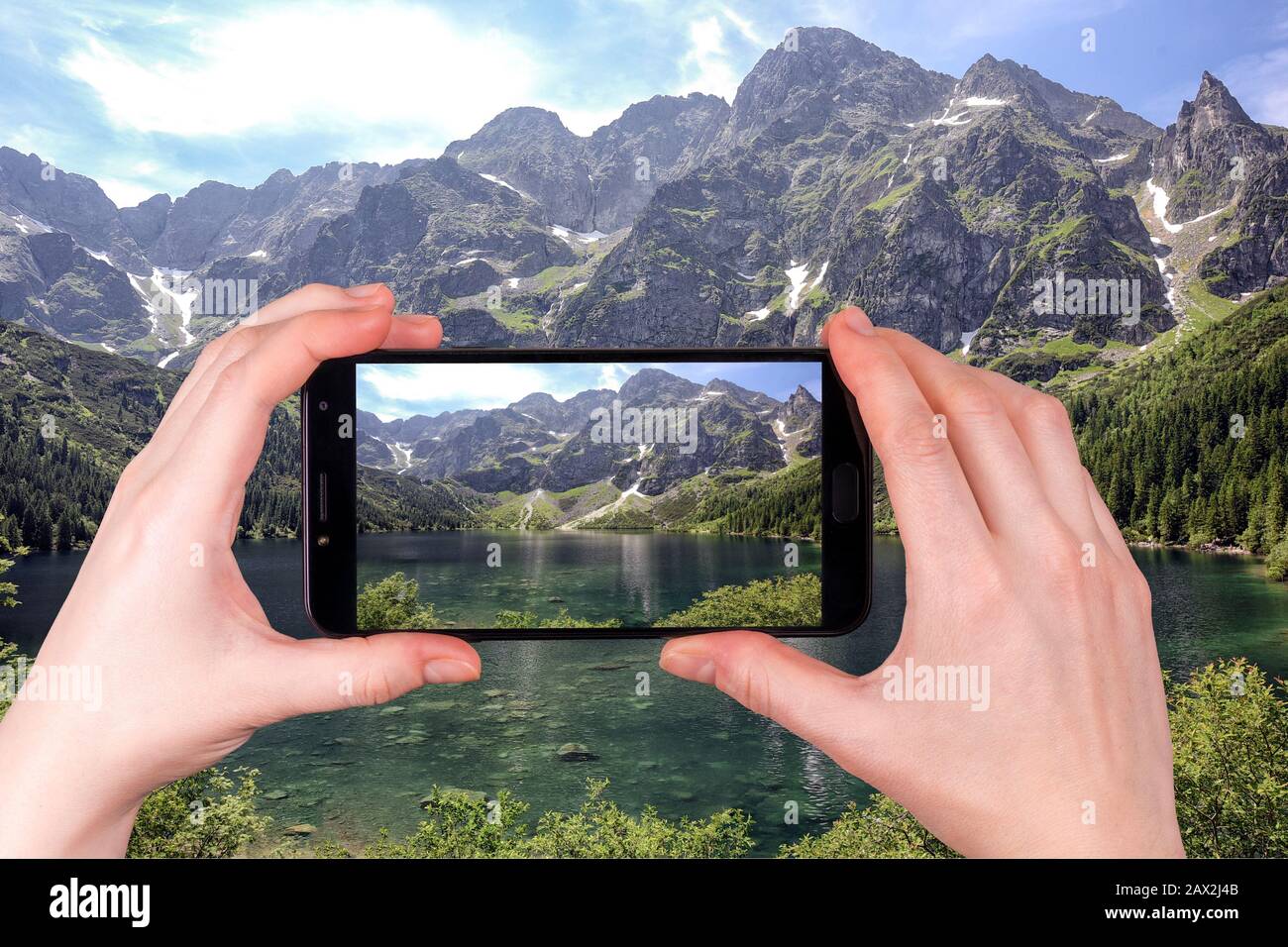 Occhio di mare lago del Tatra polacchi. Il lago dei primi cinque migliori laghi nel mondo Foto Stock