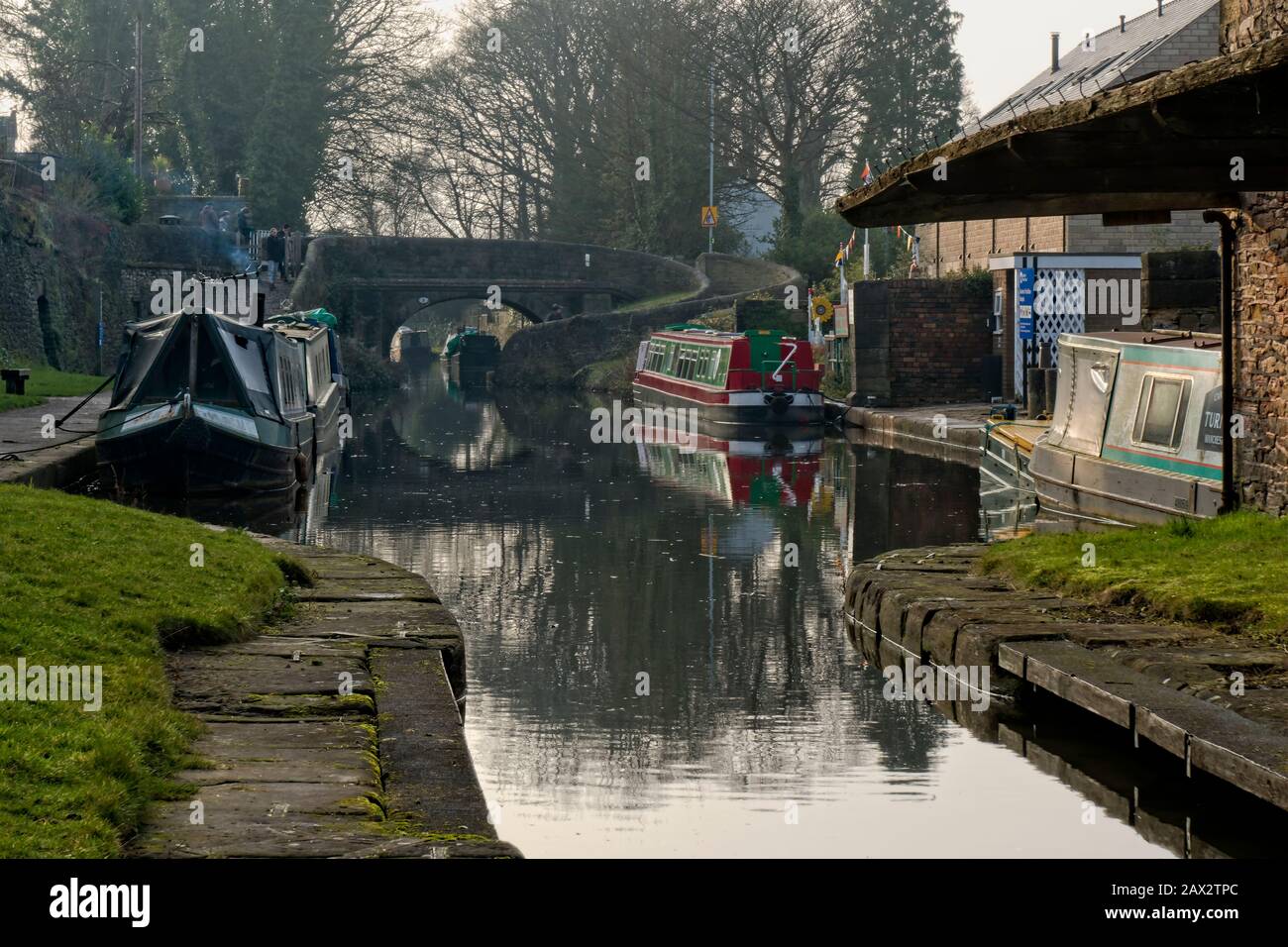 Peak Forest Canal, Martle Foto Stock