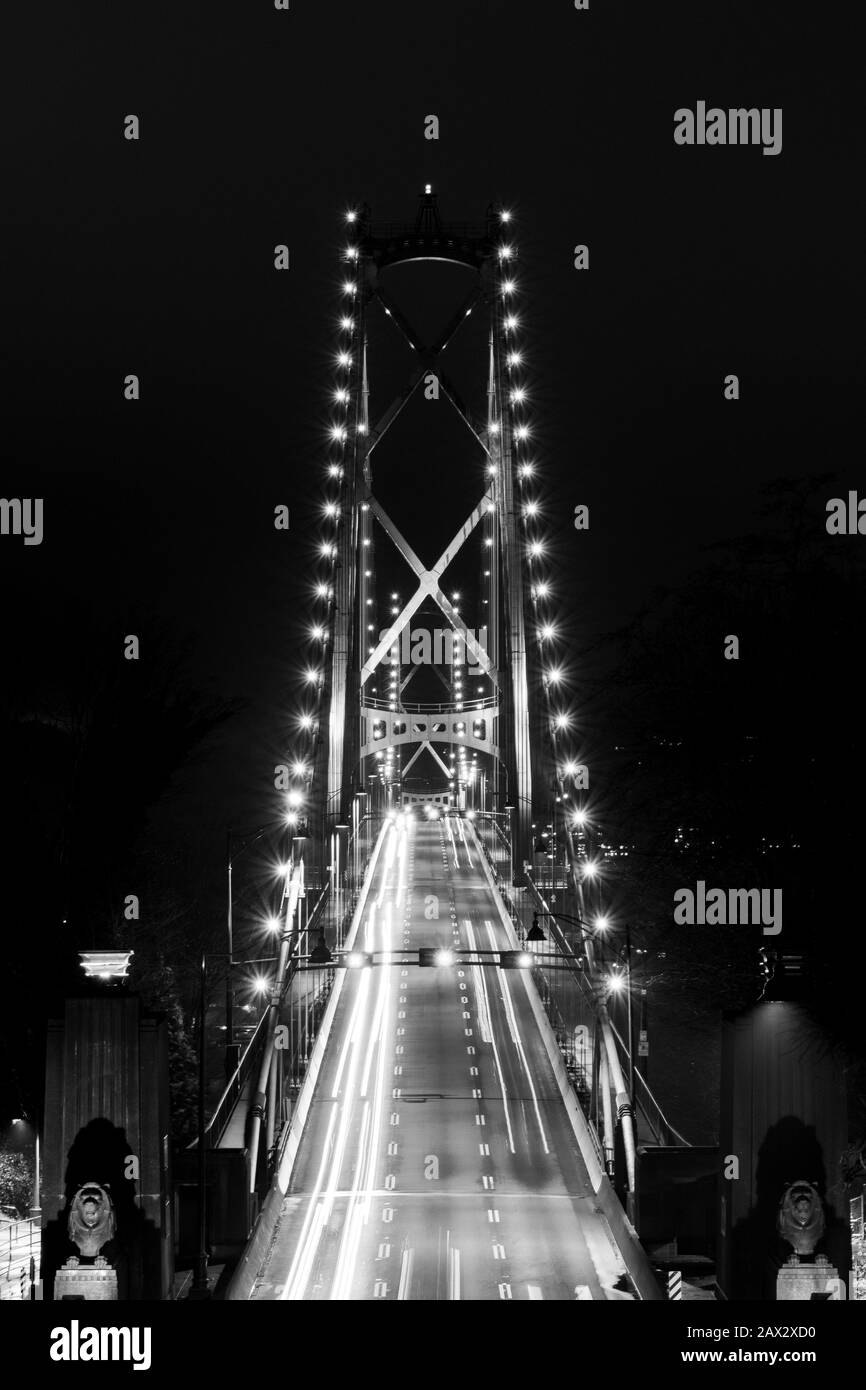Lions Gate Bridge A Stanley Park, Vancouver, British Columbia Foto Stock