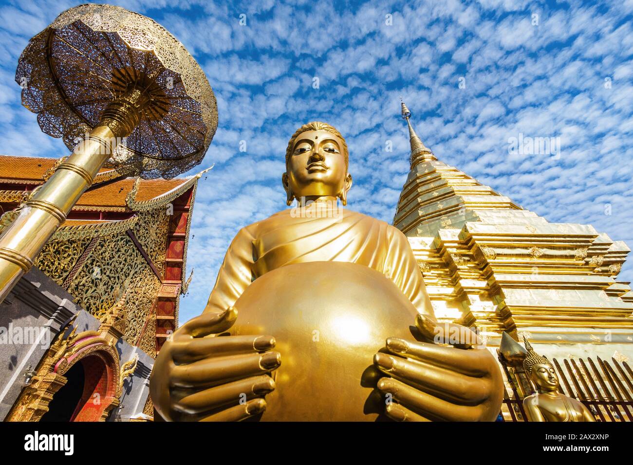 Wat Phra That Doi Suthep Tempio Buddista A Chiang Mai, Thailandia. Foto Stock
