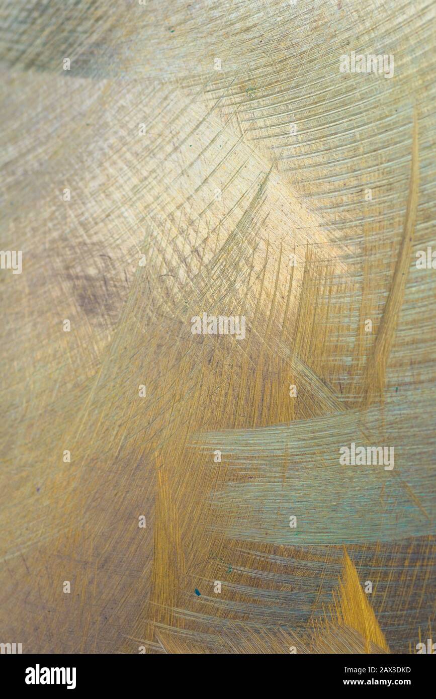 Texture di grunge bronzo superficie metallica con graffi Foto Stock