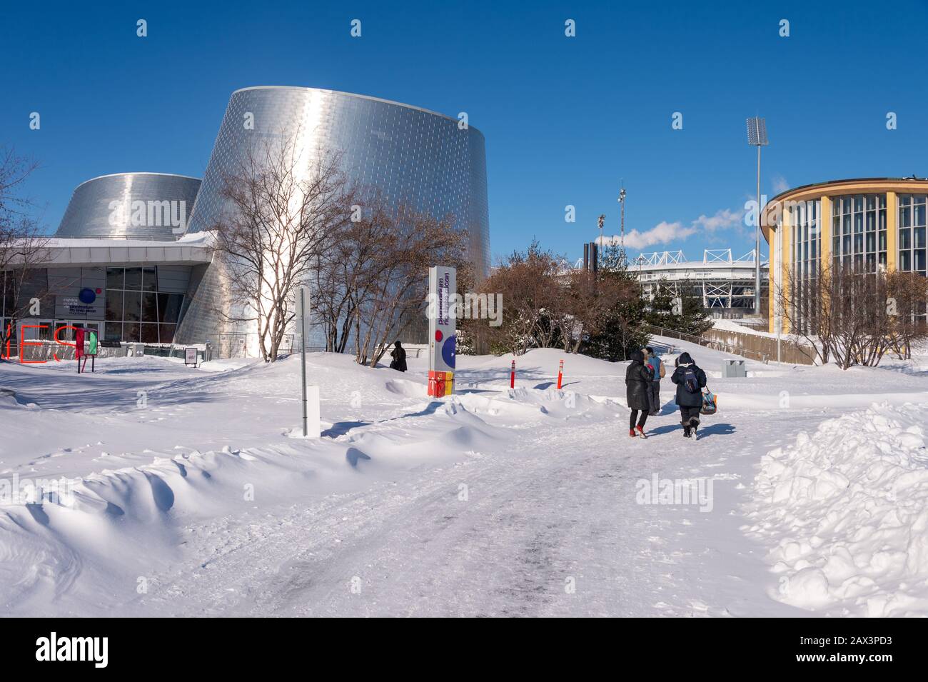 Montreal, CA - 8 febbraio 2020: Montreal Rio Tinto Alcan Planetarium in inverno Foto Stock