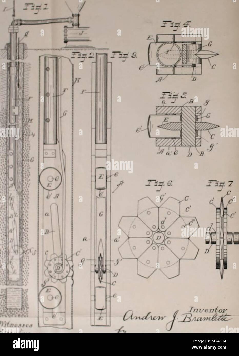 Corte d'appello degli Stati Uniti Per il Nono circuito inkman. 311 2-389.STATI UNITI D'AMERICA, (Vignette.) Dipartimento dell'interno. Ufficio Brevetti. Certificato Del Commissario Alla Specifica E Disegno In Re Lettere Brevetto No. 602.301.A Tutte Le Persone A Cui Questi Presenti Verranno,Saluto: Si certifica che l'allegato è un vero copyfrom The Records of this Office of the Specificationand Drawing in the Matter of the Letters Patent of Andrew J. Bramlette, Number 602,301, GrantedApril 12, 1898 for Improvement in Pipe Slitter andPerforator. In testimonianza di ciò che ho qui Foto Stock