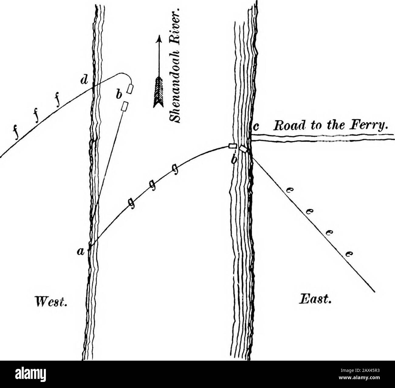 La guerra della ribellione: Una raccolta dei documenti ufficiali dell'Unione e degli eserciti confederati . e luogo ho trovato, quello che sapevo prima, che questo fiume era largo da 400 a 500 piedi, e così profondo e rapido che la costruzione di abridge era una questione di impossibilità. Dopo aver consultato gli ingegneri del personale del generale Blenker, vale a dire, Captaiu Schulz e il tenente Sprandel, siamo arrivati alle zattere di costruzione definitiva, Come unico modo per trasportare le truppe sul fiume. La domenica sera siamo stati in grado di trasmettere sulla nostra prima zattera una por-zione del Cinquantottesimo Reggimento Stato di New York Volunte Foto Stock
