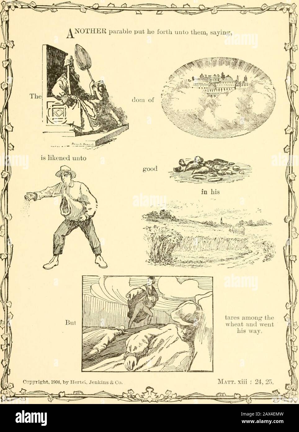 Simboli biblici; progettati e disposti per stimolare un maggiore interesse nello studio della Bibbia da parte sia dei giovani che degli anziani . LA BIBBIA NELLE IMMAGINI 131. I3» LA BIBBIA IN IMMAGINI Foto Stock