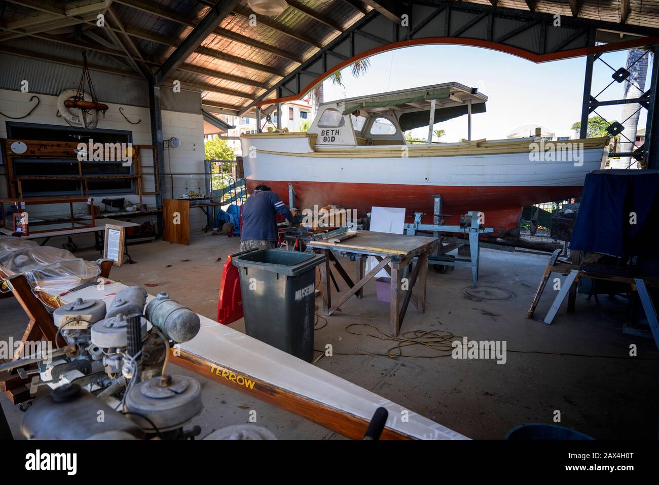 Workshop Al Maritime Museum Di Townsville, Queensland Australia Foto Stock