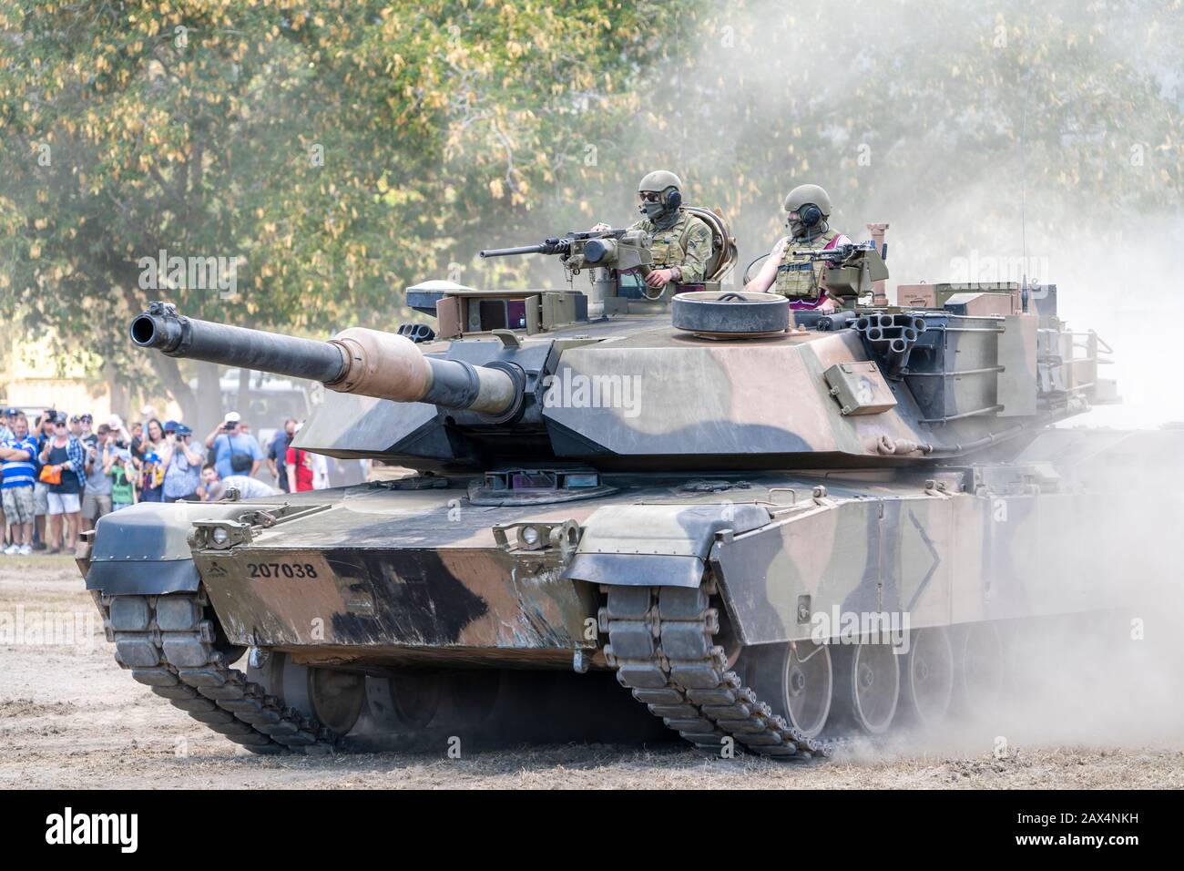 Tank Abrams in mostra all'Australian Army Open Day, caserma dell'Armata di Lavarack, Townsville North Queensland Foto Stock