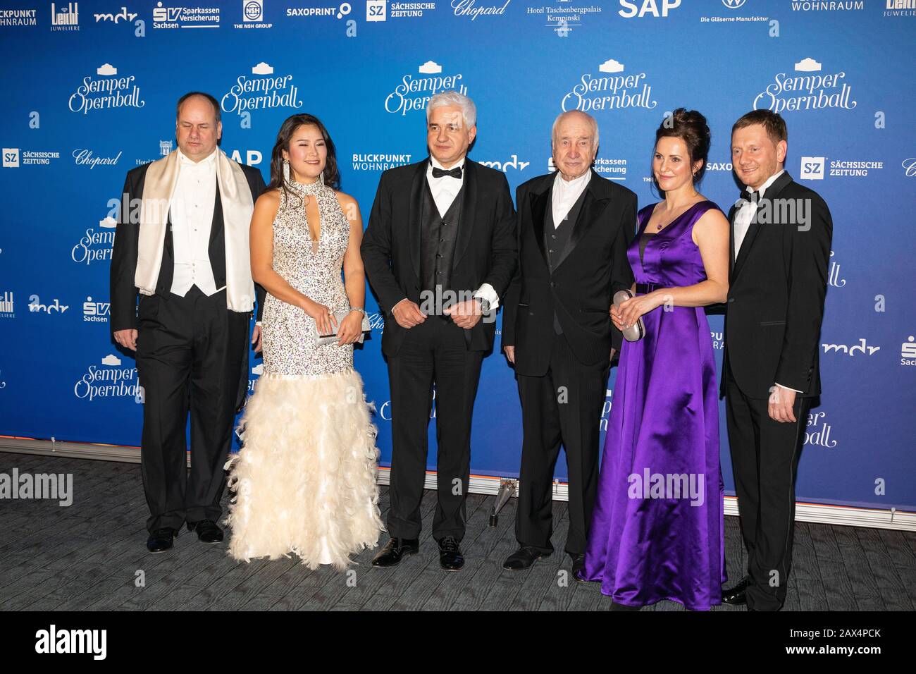 Dirk Hilbert Mit Ehefrau Su Yeon Hilbert, Hans-Joachim Frey, Armin Mueller-Stahl, Michael Kretschmer Mit Freundin Annet Hofmann Beim 15. SemperOpernb Foto Stock